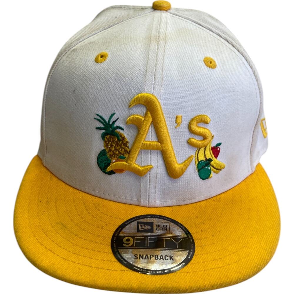 New Era 9Fifty MLB Oakland Athletics Snapback Baseball Cap White Yellow One Size
